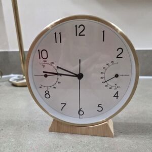 Elegant Gold and White Wall Clock